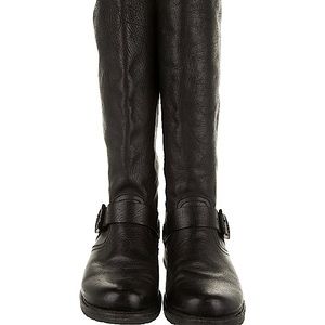 Frye black leather riding boots, size 8.